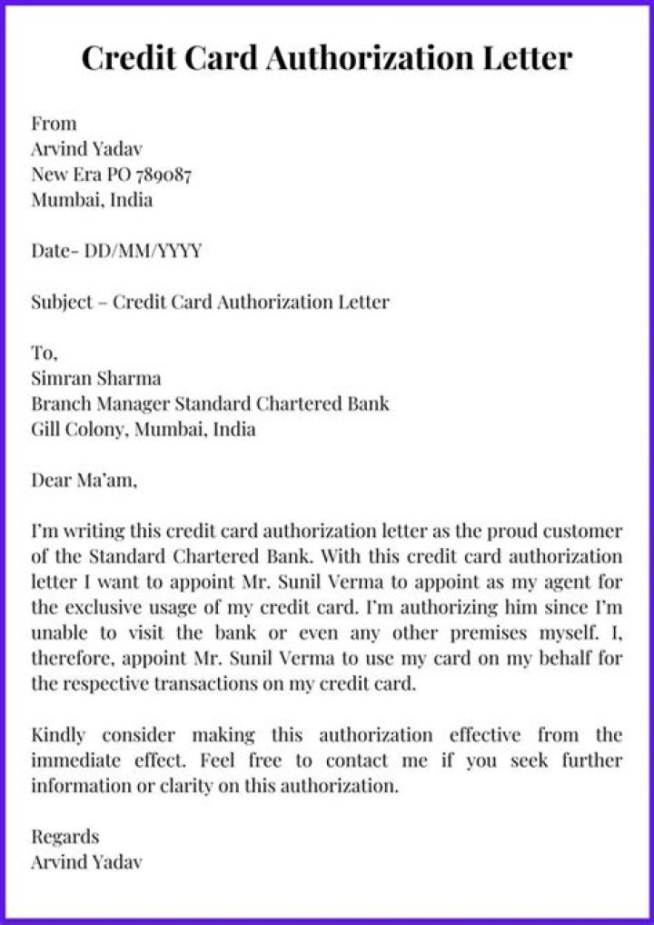 Can you Authorise someone to use your credit card?