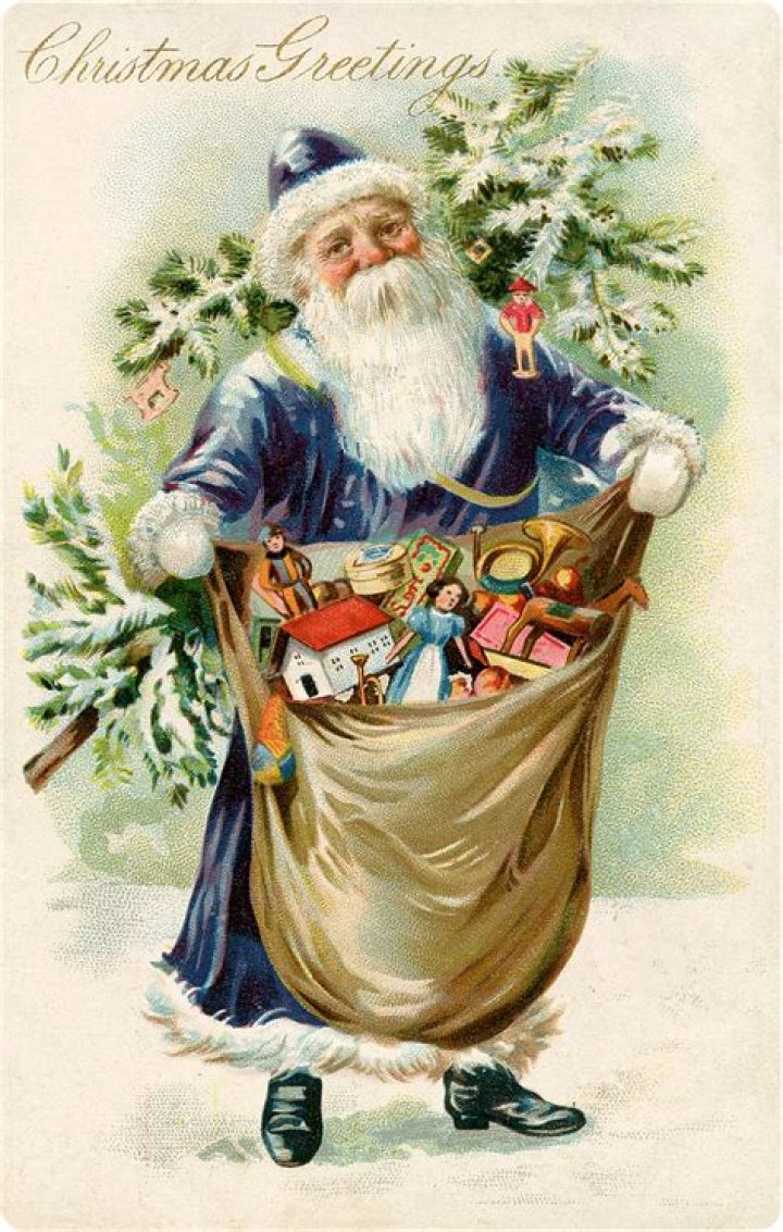 Did Santa ever wear blue?