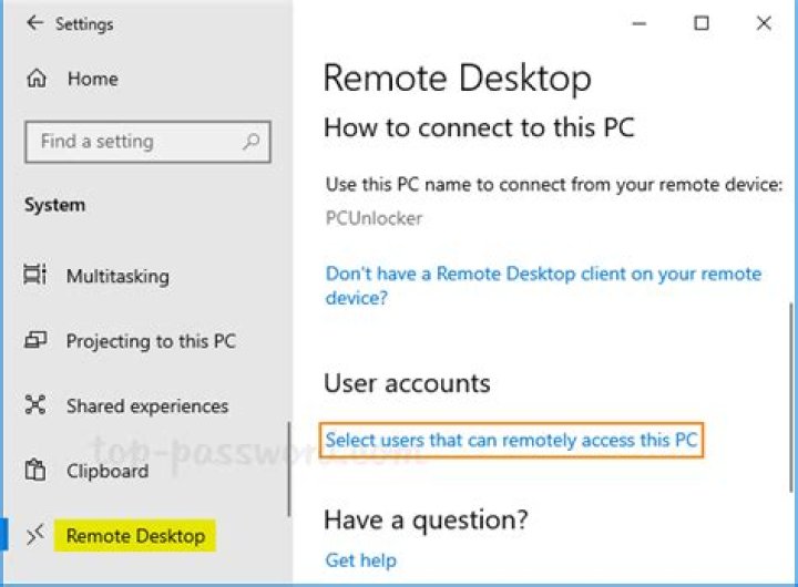 Do you need a password for Remote Desktop?