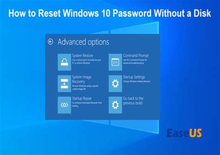 How do I create a password reset disk without a password?