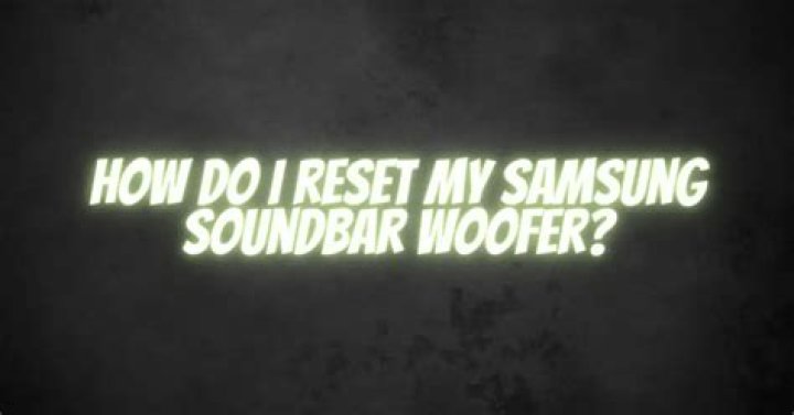 How do I reset my woofer?