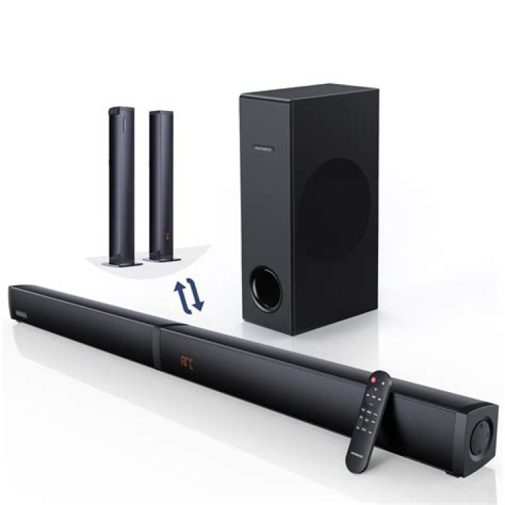 How do I turn up the bass on my Bose soundbar?