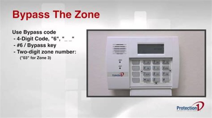 How do you bypass zone on alarm keypad?
