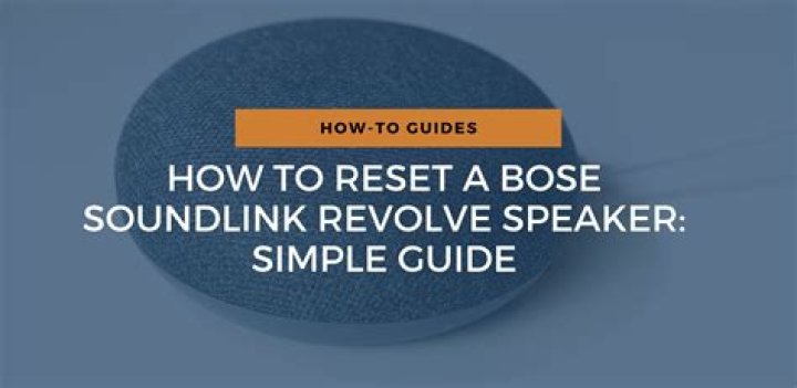 How do you reset Bose Soundlink speaker 3?