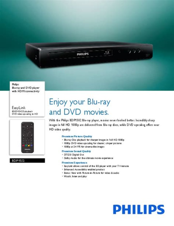 How do you set up a Philips Blu Ray player?