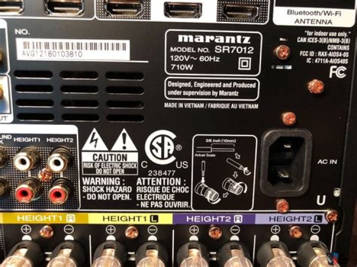 How many channels does the Marantz sr7012 AV receiver have?