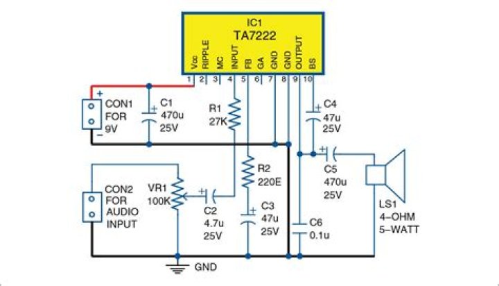 How many volts do I need for a ta7222 IC?