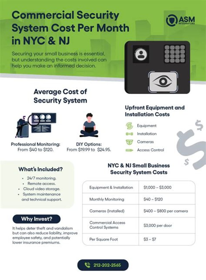 How much does a security system cost per month?
