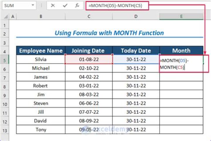 How to calculate the number of months before the start of the month?