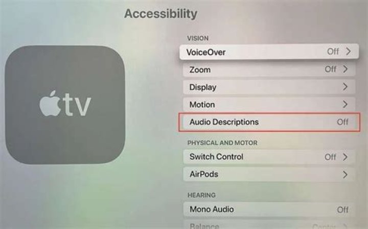 How to enable or disable audio description on TV?