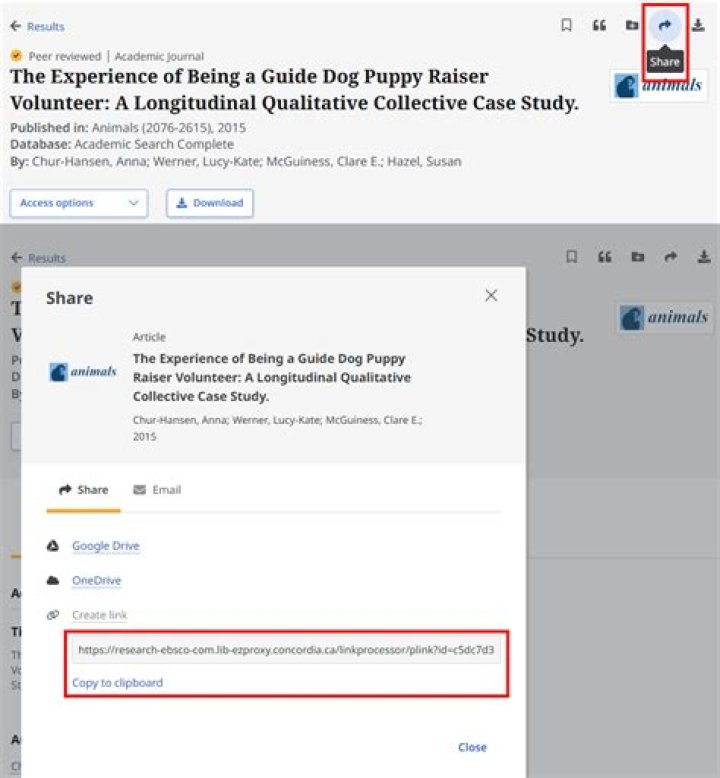 How to share a link to an article?