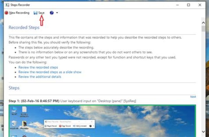 How to use problems Step Recorder in Windows 10?