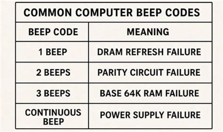 What does a beep code indicate?