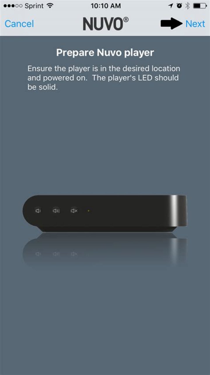 What does zone icon on Nuvo player mean?