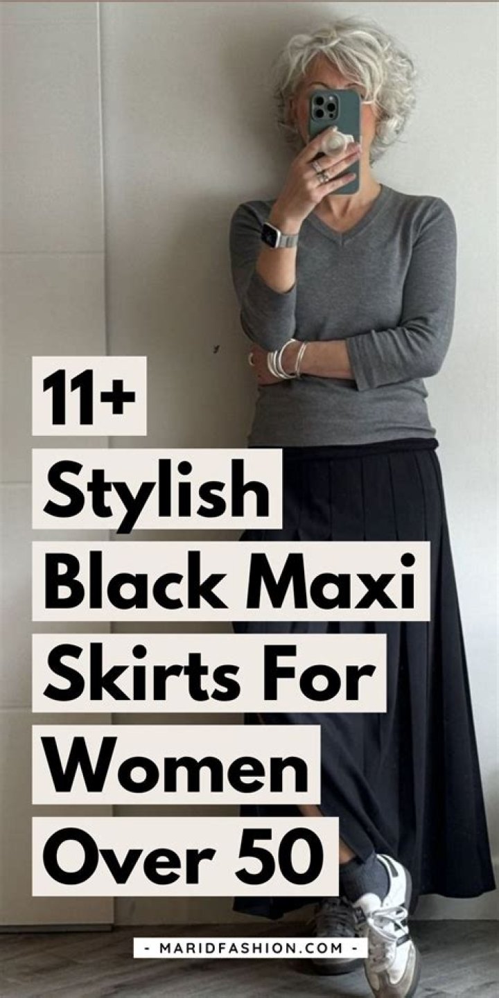What goes well with long black skirt?