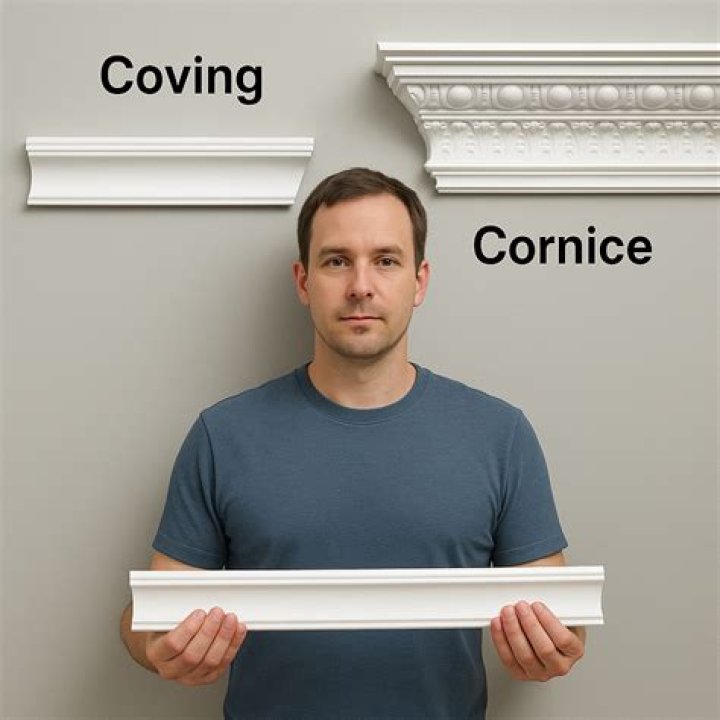 What is difference between coving and cornice?