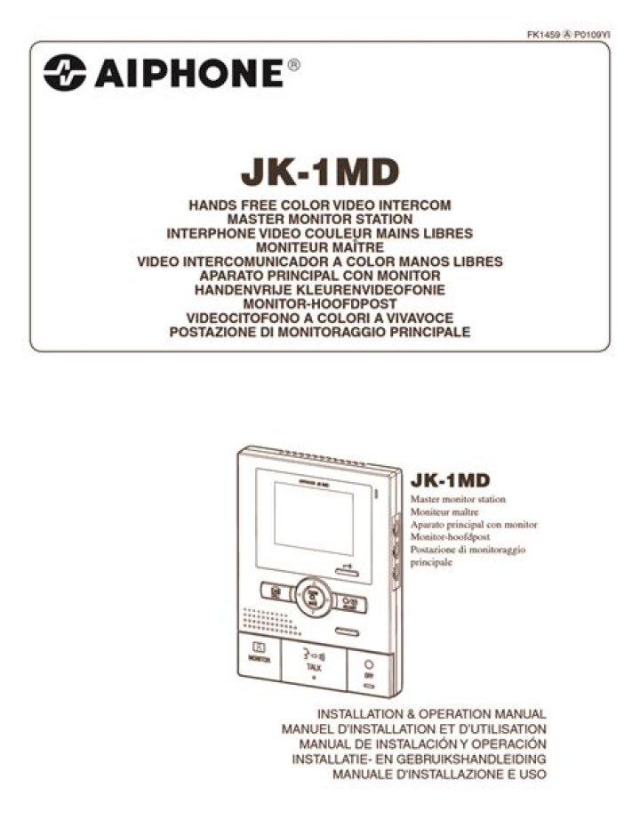 What is the installation manual for the jk-1md Aiphone?