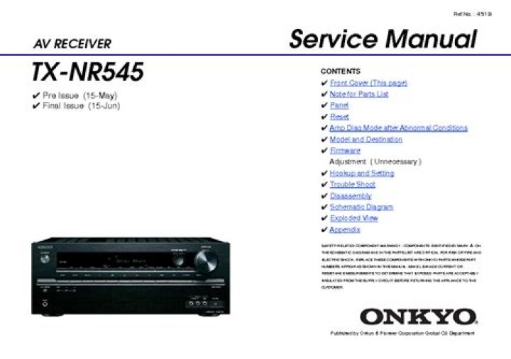 What is the manual for Onkyo tx-nr545 AV receiver?