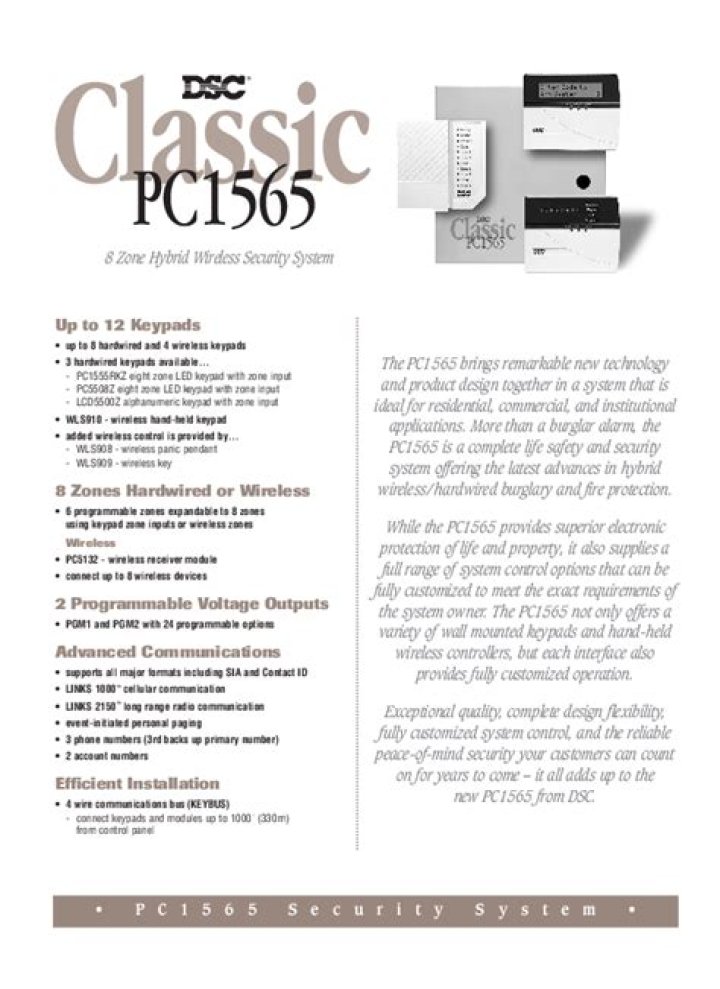 What is the trouble code on DSC pc1565?
