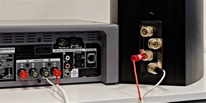 What kind of connection on an AV receiver is used for connecting speaker wires to the receiver?