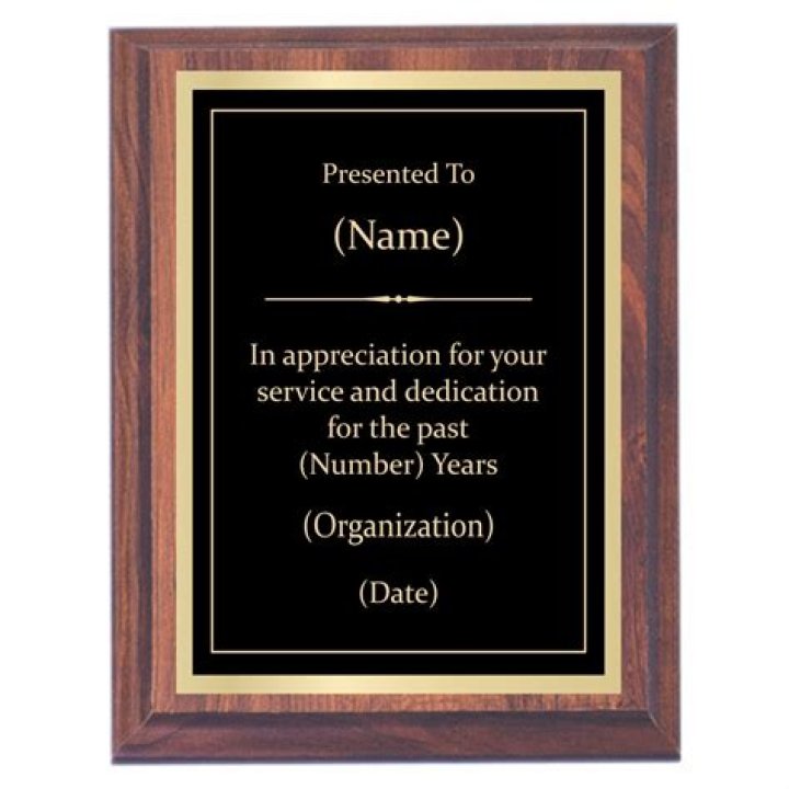 What kind of plaque should I get for an award?