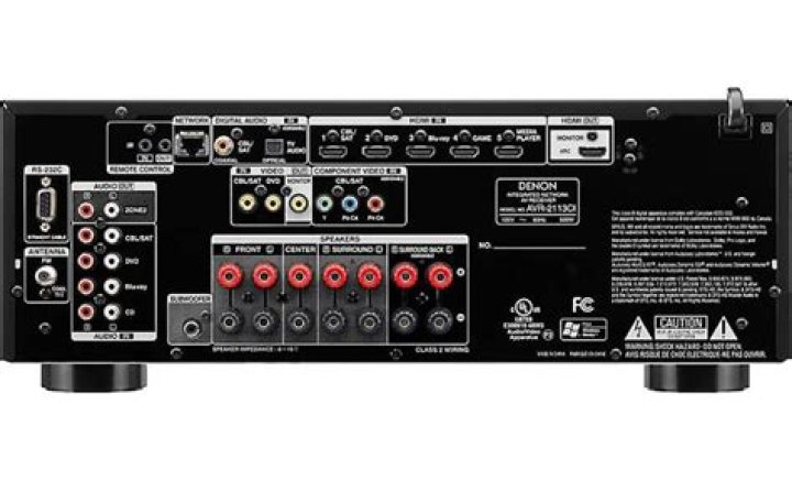 What kind of speakers does Denon avr-2113ci have?