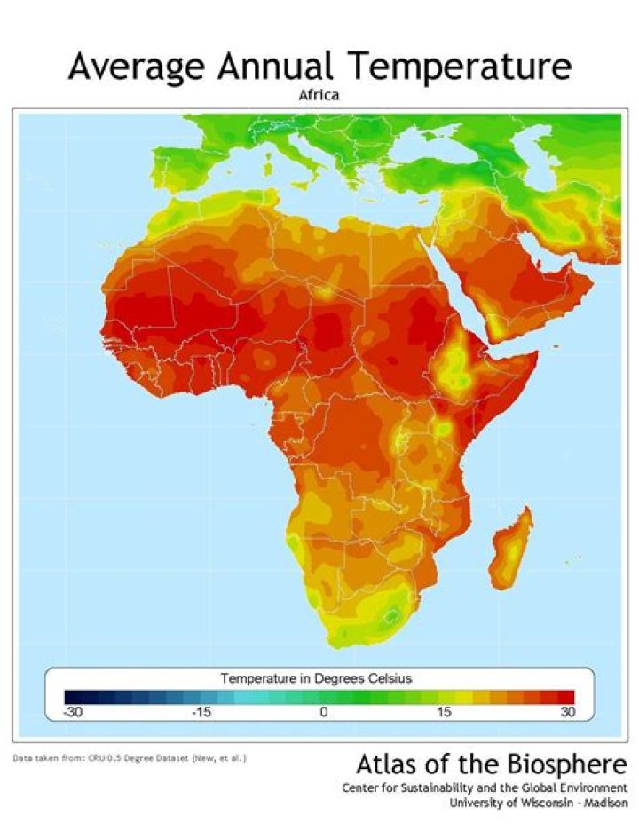 What part of Africa is the warmest?