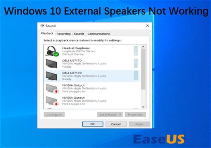 What to do if speakers are not working in Windows 10?