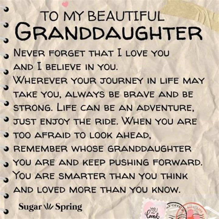 When did your daughter in law last see your granddaughter?