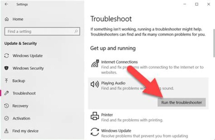 Where do I find the sound troubleshooter in Windows 10?