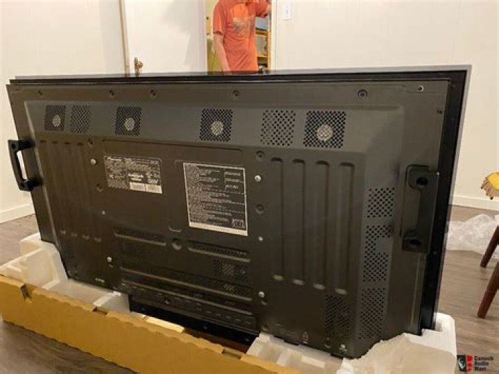 Where is the model number on a pioneer plasma TV?