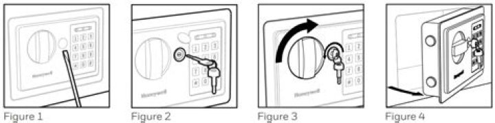 Where is the override key on a Honeywell safe?