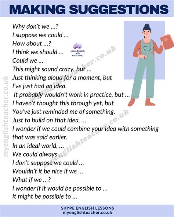 Which is the best way to make a suggestion?