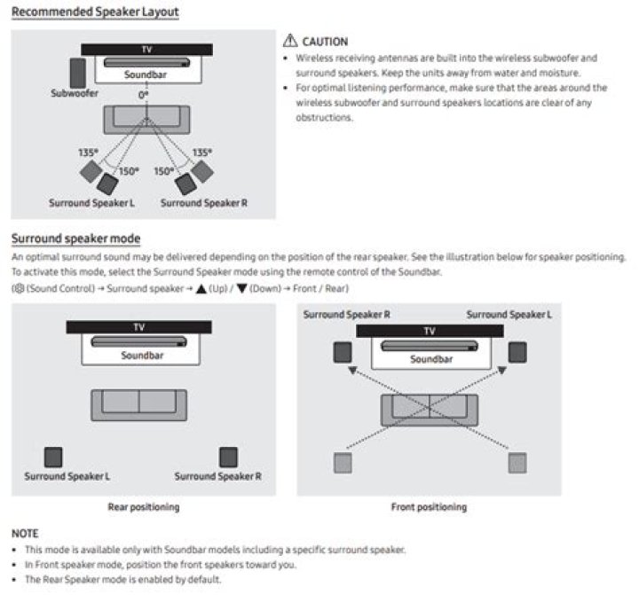 Which rear speaker is left?